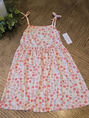 Derek Heart White Sundress with Pink Floral Print Size 8 NWT